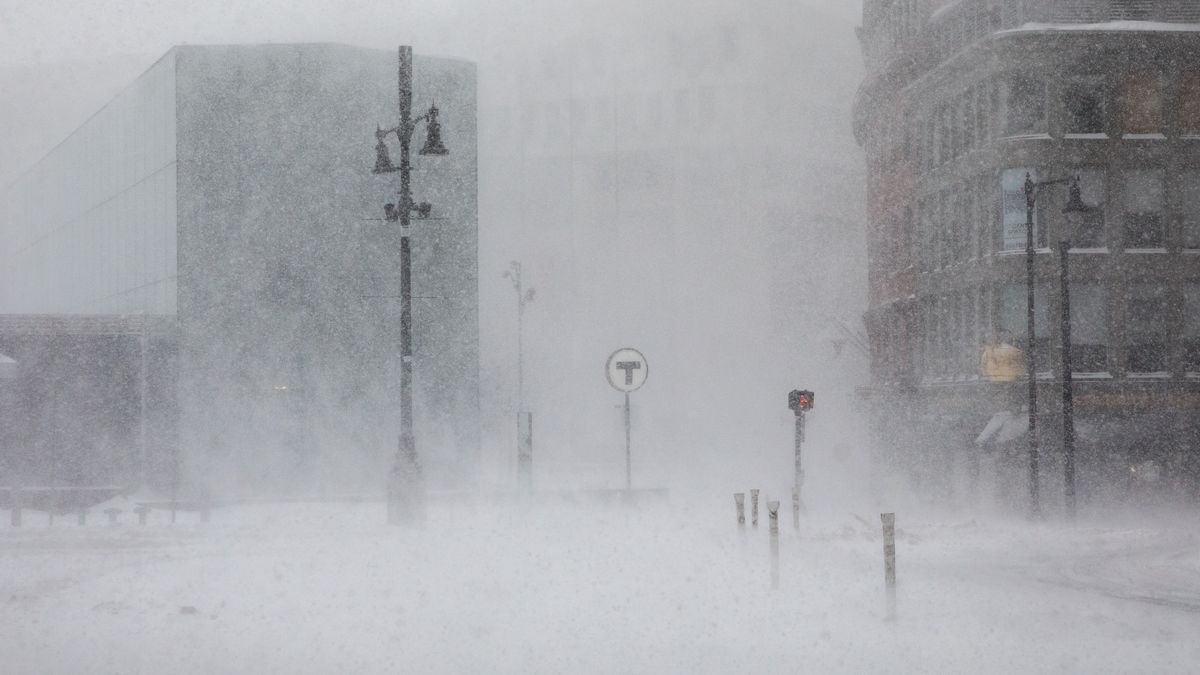 Fotky sněhové bouře, která o víkendu zavála východ Spojených států